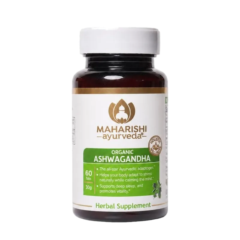 Organic Ashwagandha, 60 tablet bottle